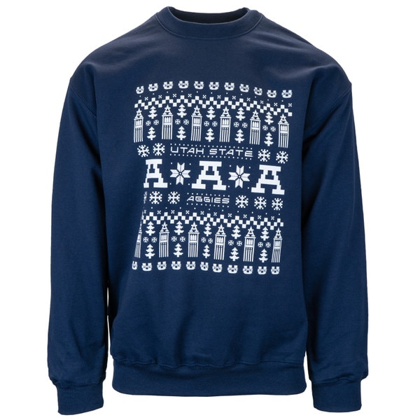 Utah State Aggies Fair Isle Print Unisex Crew Sweatshirt